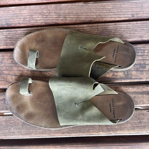Officine Creative Green Leather Toe Ring Sandals Italy Women's Size 39.5 US 9.5 - Picture 5 of 12